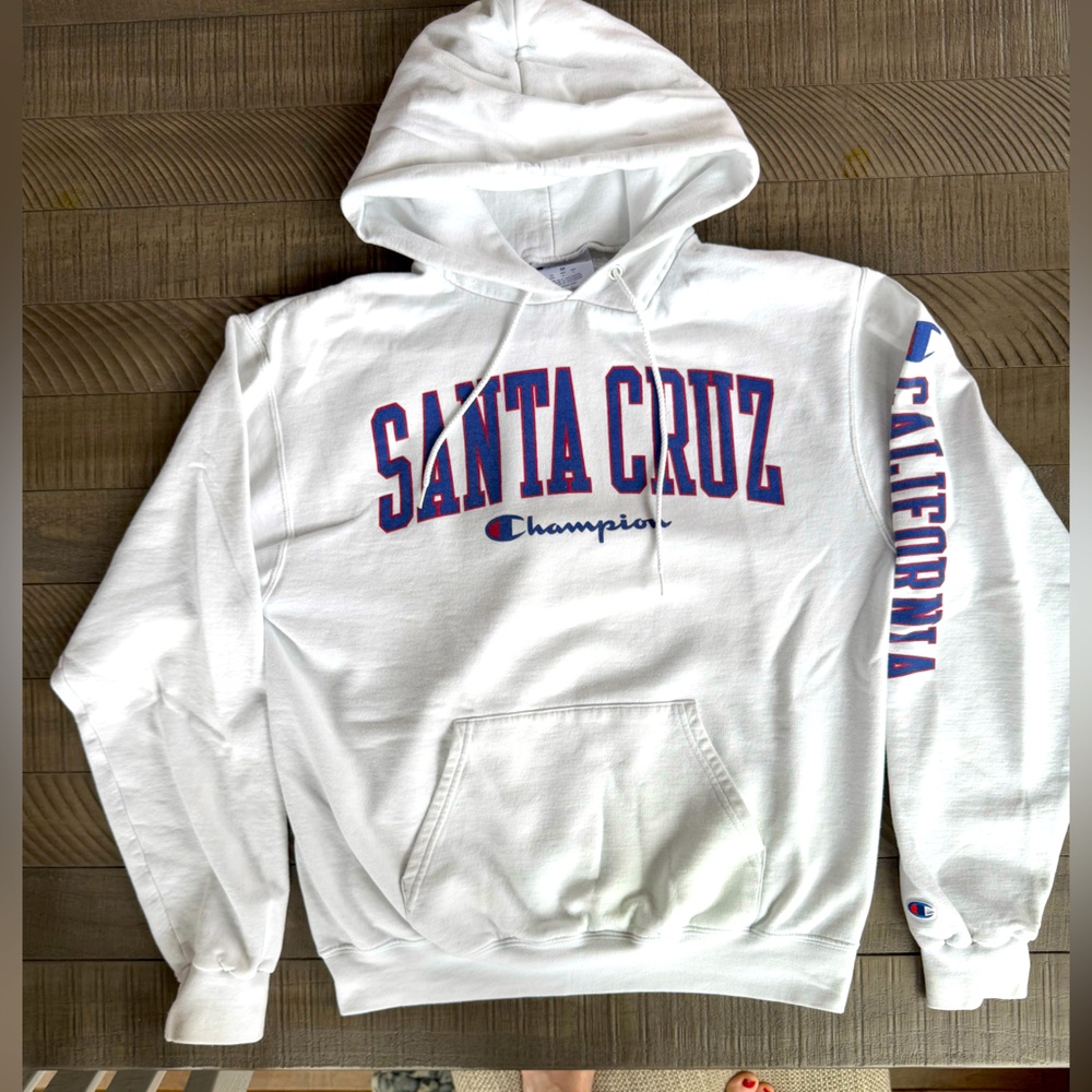 Champion Santa Cruz Boardwalk White Men’s Active Hoodie Size Medium